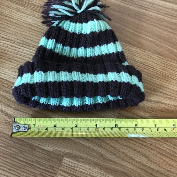 Set Of 3 Kids Winter Knit Beanie Hats With Pom-Pom - Picture 7 of 7